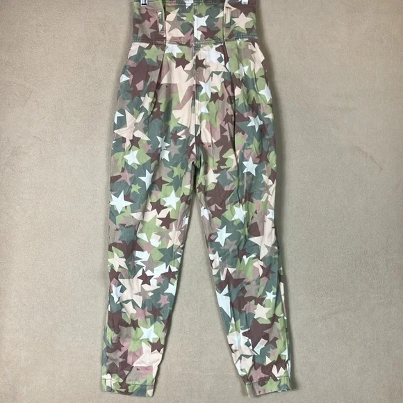 Elisabetta Franchi‎ Denim Pantalon Cargo Star Camouflage Pants Women’s size 25 - Picture 13 of 15